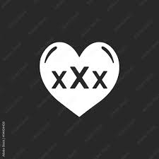 Heart with a XXX letter simple icon on background Stock Vector | Adobe Stock