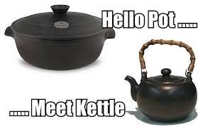 Learning English - "Pot calling the kettle black" - Idiom Karen : Can you  believe how much weight Lisa has gained? Carrie : That's not a nice thing  to say about her.