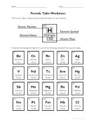 printable periodic table worksheets