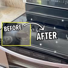 to clean a flat black glass stove top