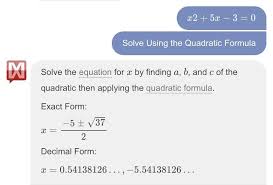 Solve X2 5x 3 0 Using The