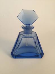 Blue Glass Crystal Perfume Bottle