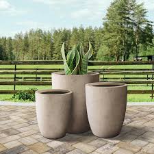 Concrete Plant Pots With Drainage Plug