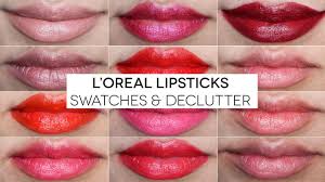 l oreal lipstick swatch and declutter