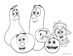 Bob the tomato big smile with larry boy coloring pages. Free Printable Veggie Tales Coloring Pages For Kids