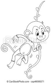 A coloring book (vine doodle series) at amazon.com. Doodles Drafting Animal For Monkey On Vine Illustration Canstock