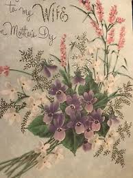 This year is the 105th anniversary of congress approving the mother's day holiday. Vintage Mothers Day Card Glitter Norcross Purple Violets Wife Pink Silver Ebay