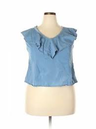 Details About Eloquii Women Blue Short Sleeve Blouse 20 Plus