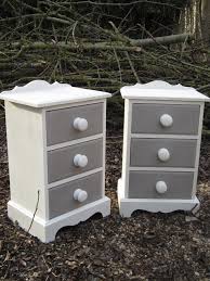 Paris Grey Twin Pine Bedside Cabinets