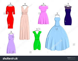 Set Different Types Dresses Names That Stock Vector Royalty