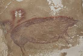 45 000 Year Old Pig Painting In