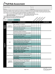 Fall Risk Assessment Form 2 Free Templates In Pdf Word