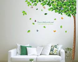 Large Tall Tree Green Leaves Wall Decal