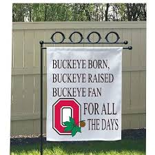 Buckeye Born Ohio State Garden Flag