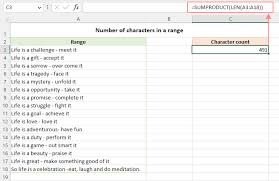 how to count characters in excel cell