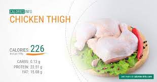en thigh calories and nutrition 100g