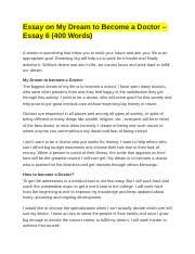 dream to become a doctor docx essay
