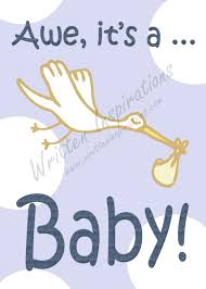 Congratulations On Your Baby Boy Stork Greeting Card