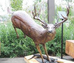 Jumping Bronze Decoration Art Deer
