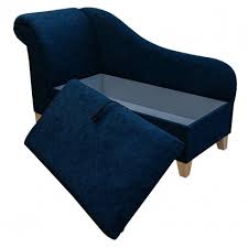 Large Storage Chaise Longue In Plush