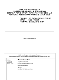 1 x sesi rehearsal (sekiranya perlu). Teks Pengacara Majlis Makan Malam Kesyukuran Doc