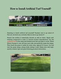 Installing turf yourself is possible, but getting a natural look, with straight edges and no visible seams is the difficult part. How To Install Artificial Turf Yourself By Endless Turf Issuu