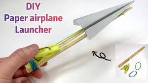 Start by folding the paper in half down the center of the plane. Diy Paper Airplane Launcher Recycling Super Easy And Fun Youtube