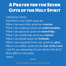 7 gifts of the holy spirit lesson plan