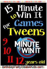 tween minute to win it games birthday