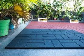 red rubber paver block thickness from