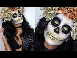 gold sugar skull makeup tutorial