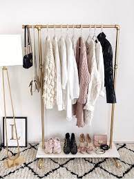 The hemnes open show rack comes with a bench on top so that you can take a seat while putting on your shoes. Natural Hook I Clothes Rack With Wooden Storage In Industrial Style Clothing Rack Bedroom Open Closet Closet Inspiration