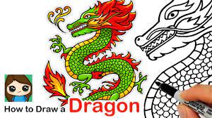 A symbol of the stylized dragon. How To Draw A Chinese Dragon Youtube