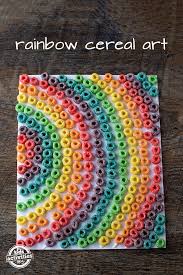 rainbow cereal art project idea kids