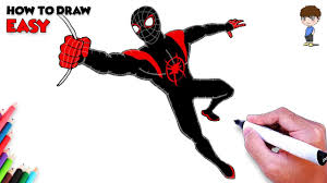 Grab your pen and paper and follow along as i guide you through these step by step drawing instructions. How To Draw Spiderman Easy Step By Step Spider Man Into The Spider Verse Drawing For Kids Youtube
