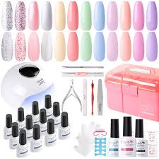 candy lover gel nail kit with uv l 12 colors natural quick dry long lasting gel polish set all in one gel nail polish kit gift for s