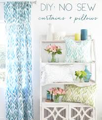 diy no sew curtains and pillow covers