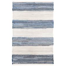 denim rag wide stripe woven cotton rug