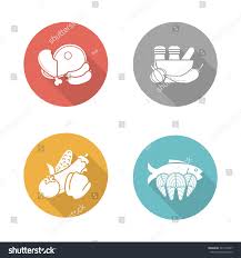 Grocery Store Food Categories Flat Design Stock Vector Royalty Free