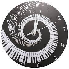 Elegant Piano Key Clock Notes