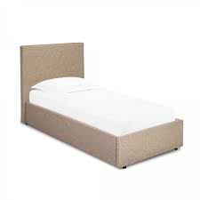 lpd lucca 3ft single beige fabric bed