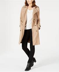 Double Breasted Water Resistant Hooded Trench Coat Created For Macys