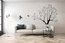 White Wall With Birds Flying Above