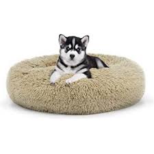 Much easier to clean the bed. Amazon Com The Dog S Bed Sound Sleep Original Donut Dog Bed Small Dog Biscuit Beige Plush Removable Cover Premium Calming Nest Bed Kitchen Dining