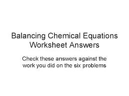balancing chemical equations worksheet