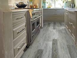 vinyl floor kitchen with gray cabinets