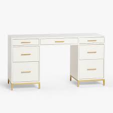 Kids ever simple white small desk 34wx20dx32h Blaire Smart Storage Desk Lacquered Simply White Pottery Barn Teen