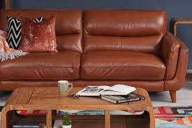 bianca brown leather 3 seater sofa