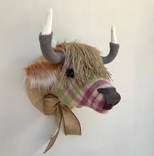 Highland Cow Head Faux Taxidermy