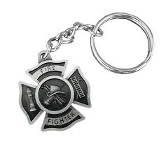 firefighter gift maltese cross keychain